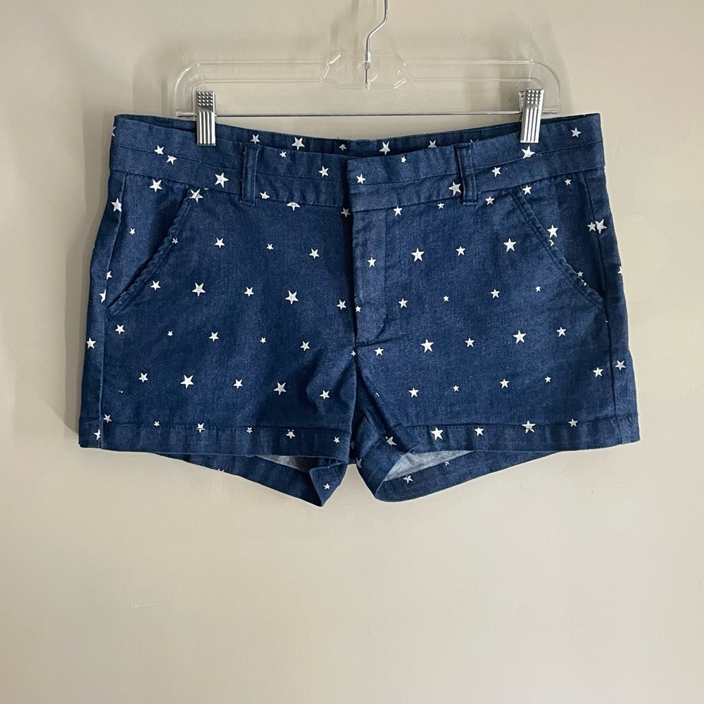 Harper Size Large Women's Star Print Medium Wash Jean Shorts